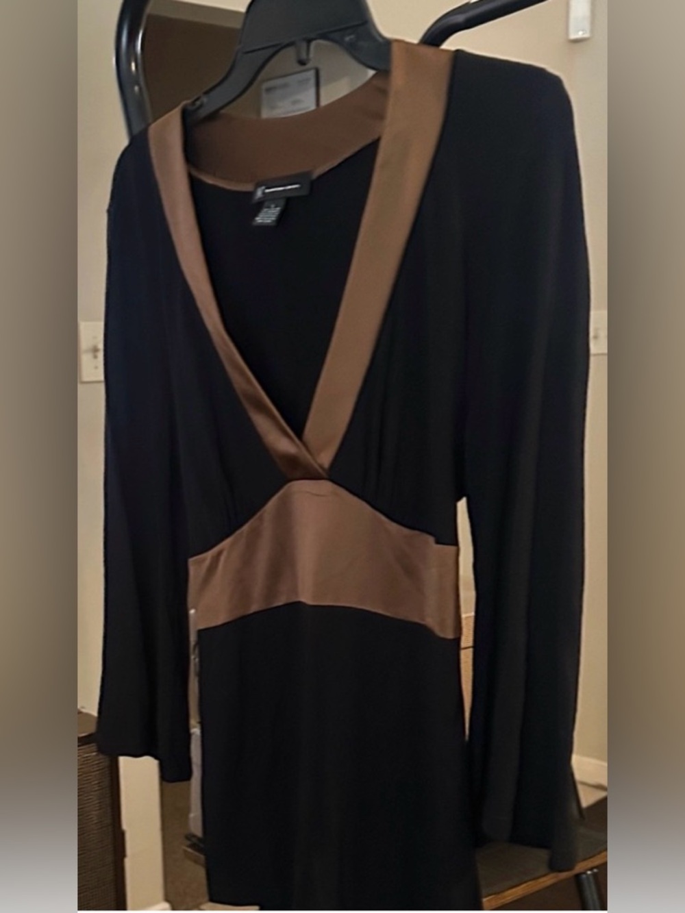 INC International Concepts Black Dress with Brown Details
